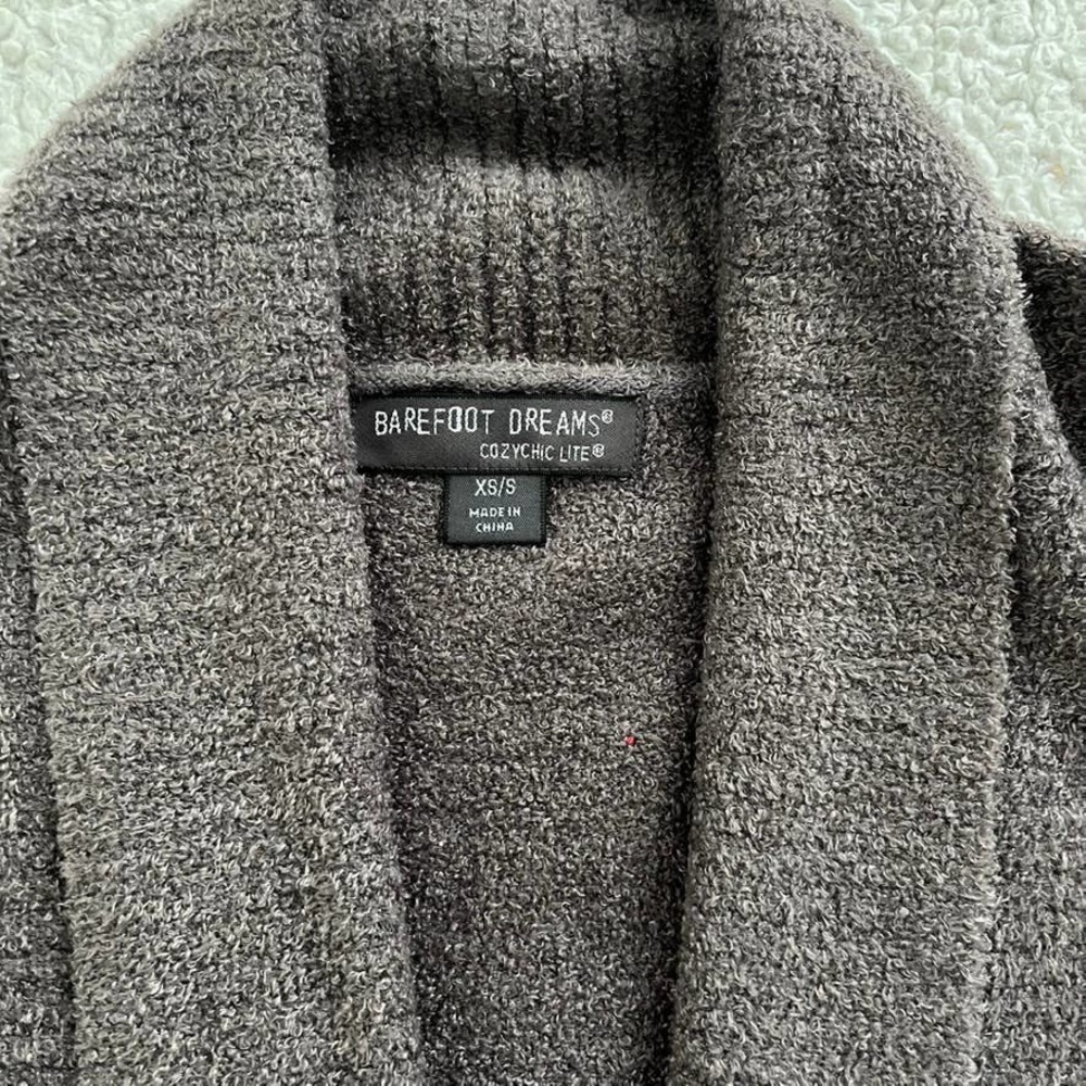 Barefoot dreams CozyChic Lite Circle Cardigan in Charcoal Black Women Size XS/S - Picture 10 of 14